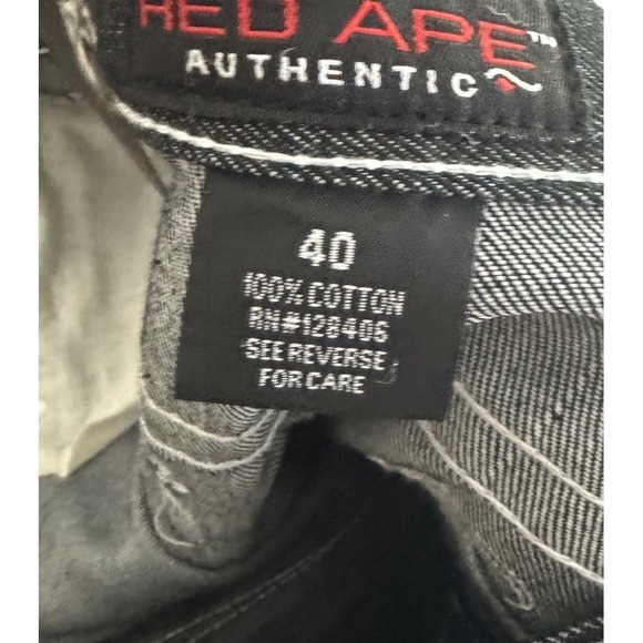 Red Ape Authentic Jeans 40 NWT Embroidered Y2K Streetwear Denim Baggy Belted 40 - Picture 11 of 14